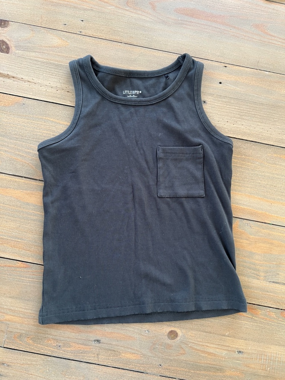 Little Bipsy Boys’ Black Ribbed Tank Top - 4T-5T